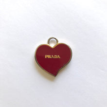 Load image into Gallery viewer, AUTHENTIC Burgundy Heart Prada Pendant
